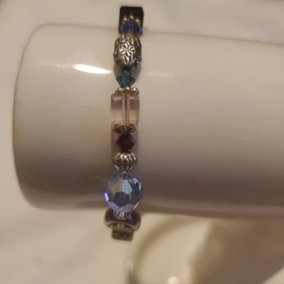 Womens Multicolor Stones Assorted Toggle Clasp Handmade Beaded Bracelet - Picture 3 of 8